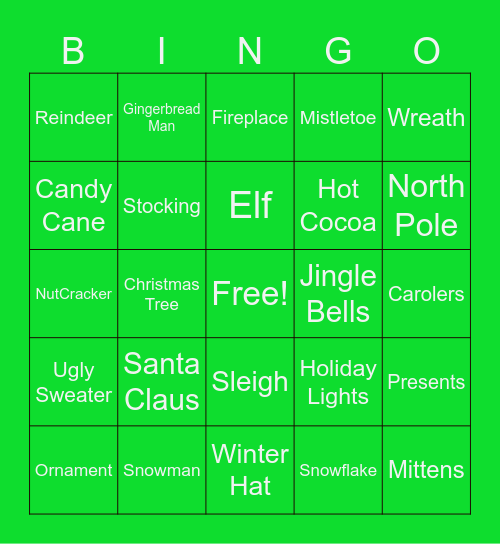 Holiday Bingo Card