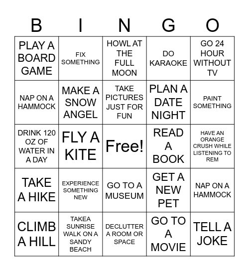 2026 GOALS BINGO Card