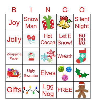 Pima Online Holiday Bingo Card