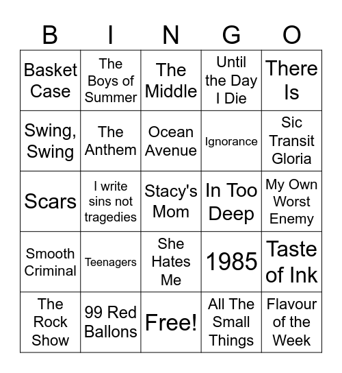 34 (s) Bingo Card