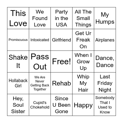 Song (27) Bingo Card