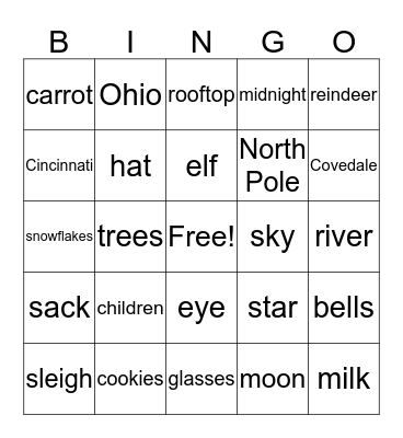 Holiday Bingo Card