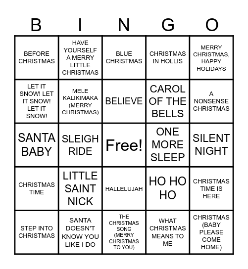 SUMMIT EVENTS CHRISTMAS BINGO Card