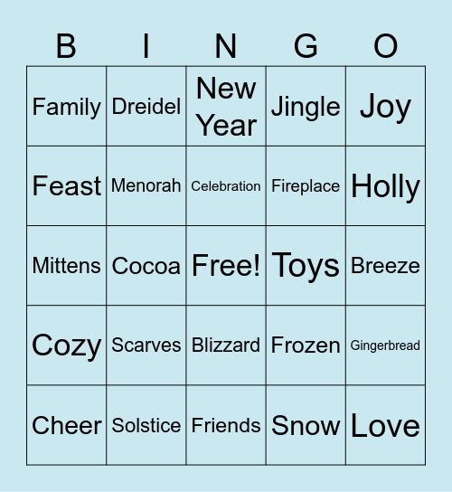 HOLIDAY BINGO Card