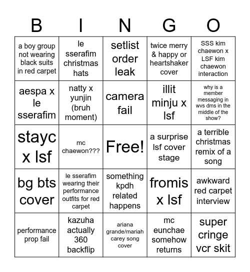 ZUNI KBS GAYO BINGO Card