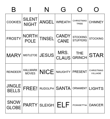 CHRISTMAS BINGO Card