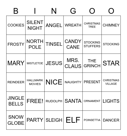 CHRISTMAS BINGO Card