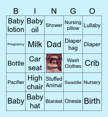 Christina's Baby Shower Bingo Card