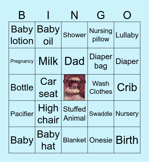 Christina's Baby Shower Bingo Card