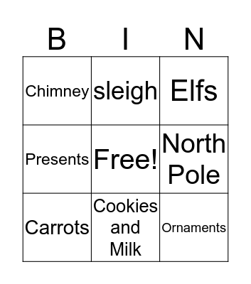 Christmas Bingo Card