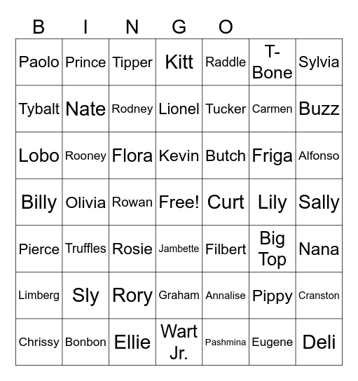 Animal Crossing Bingo Card