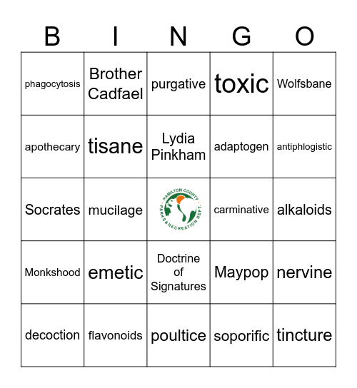 Native Medicinal Plants Bingo Card