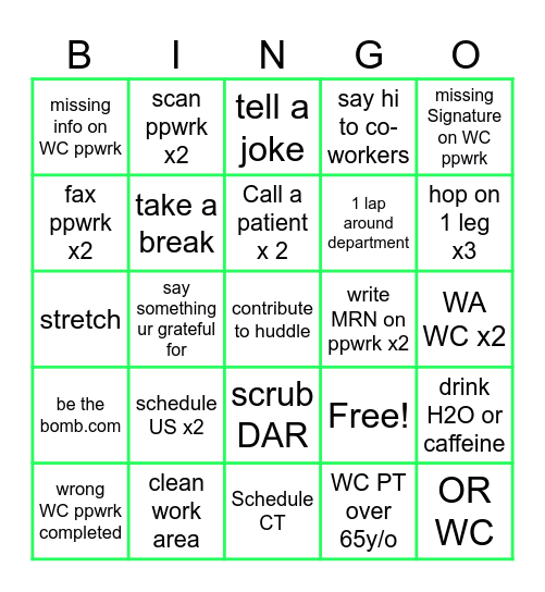 87th CA Bingo Card