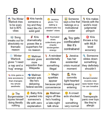 Santa Claus Is Comin' to Town (1970) Bingo Card