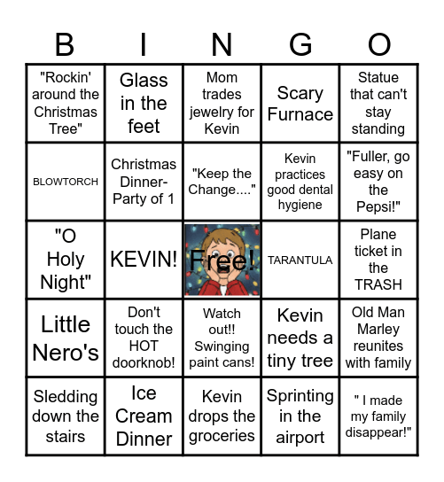Home Alone Bingo Card