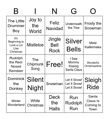 Music Bingo with Clues Bingo Card