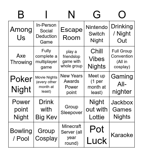 Group 2026 Bingo Card