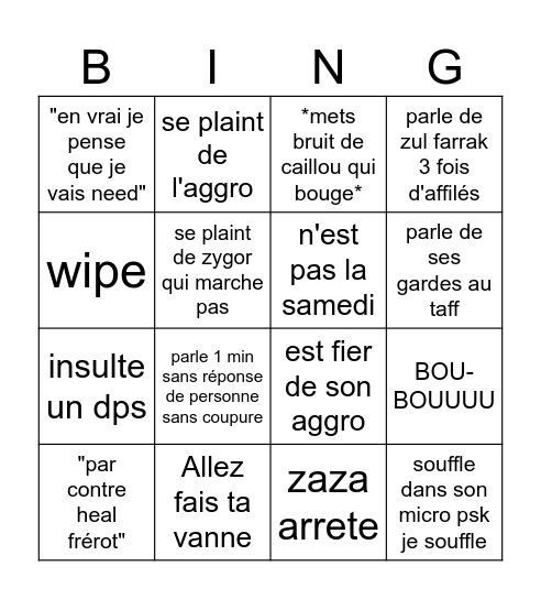 zatto bingo Card