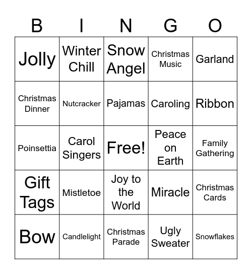 Christmas Bingo Card