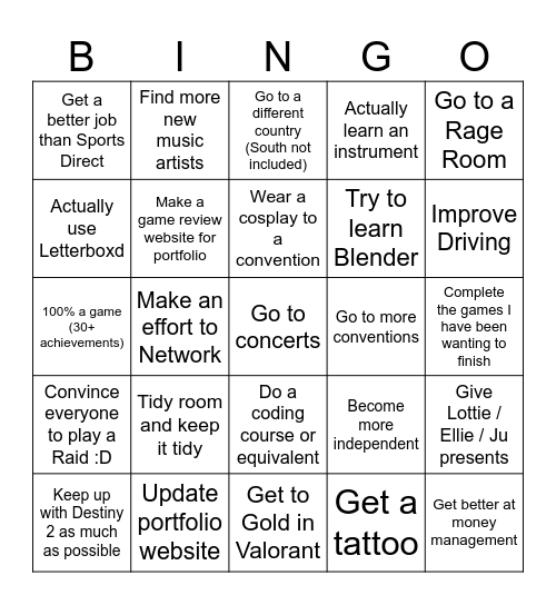 Kathy 2026 Bingo Card