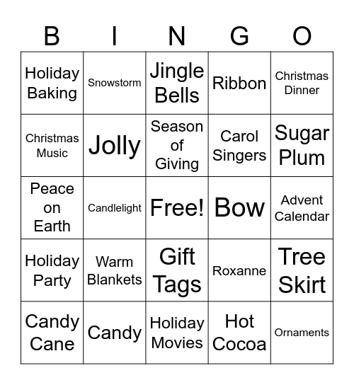 Christmas Bingo Card