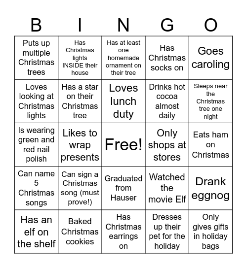 Mix & MINGLE BINGO Card