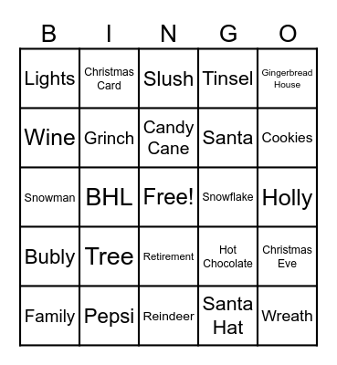 Christmas Bingo Card