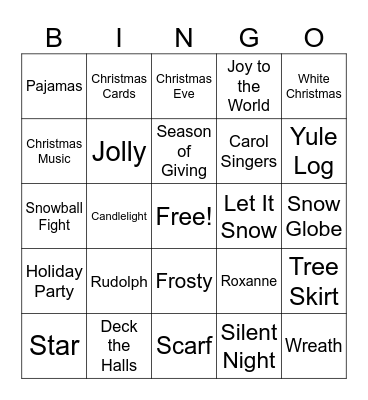Christmas Bingo Card