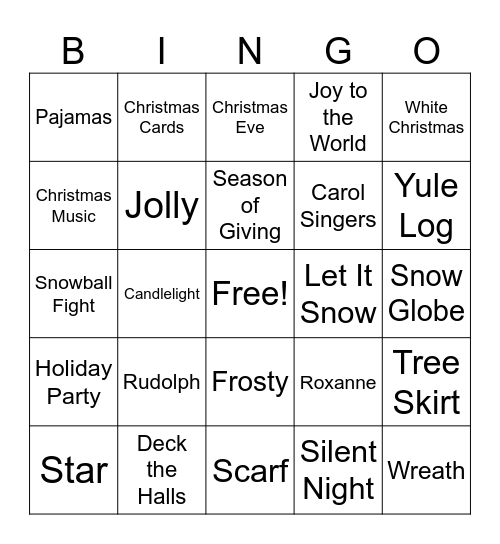 Christmas Bingo Card