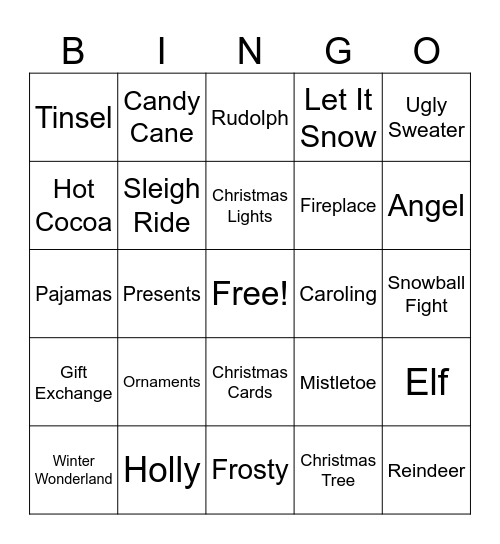 Christmas Bingo Card
