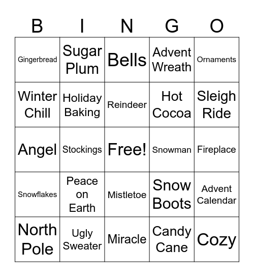 Christmas Bingo Card