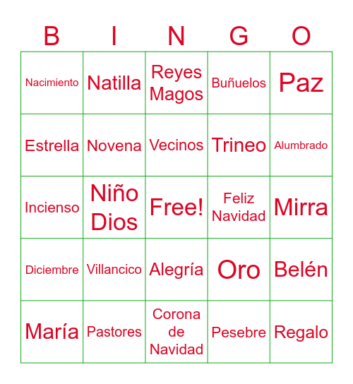 Bingo NAVIDEÑO Bingo Card