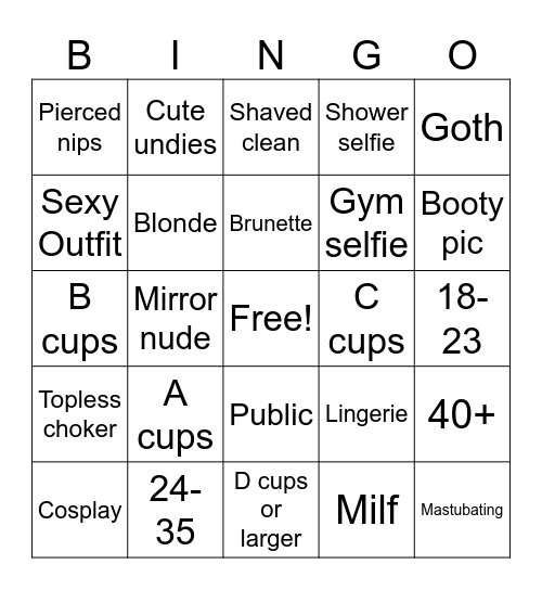 Nudes Bingo Card