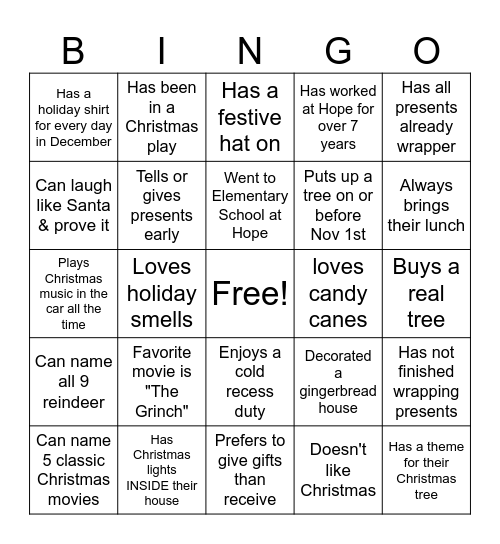 MIX & MINGLE BINGO Card