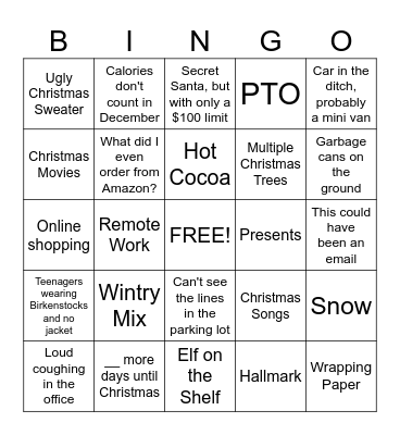 December 2025 Bingo Card