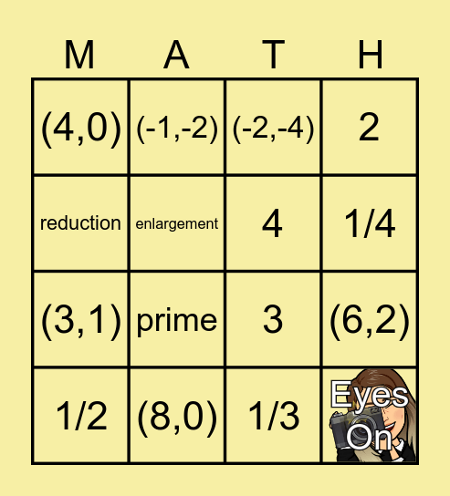 Transformations Bingo Card