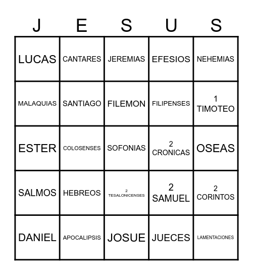 Bingo Cristiano Bingo Card