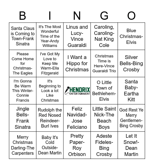 Christmas Classics Bingo Card