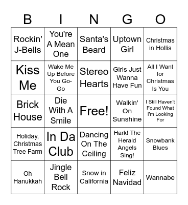 Music Bingo Card