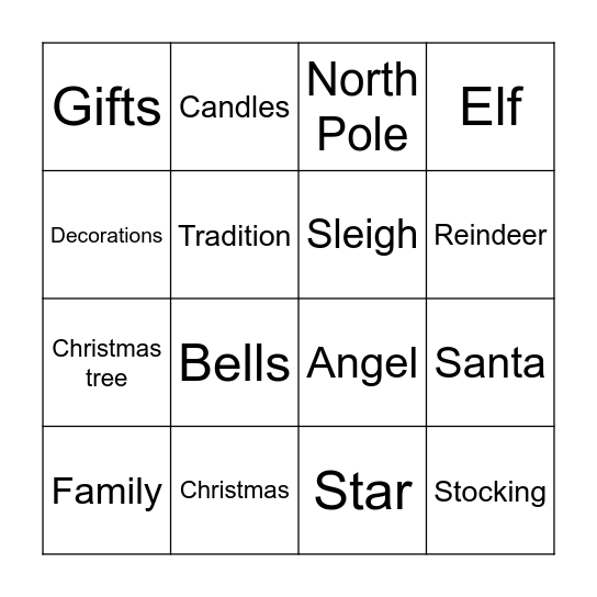 Christmas Bingo Card
