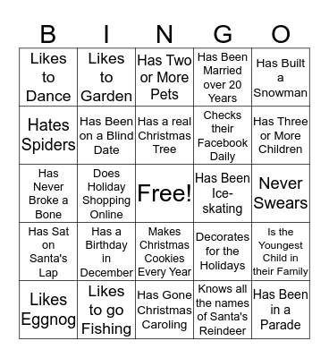 Get to Know You BINGO! Bingo Card