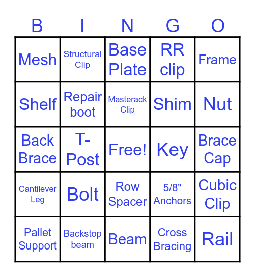 Racking Bingo! Bingo Card