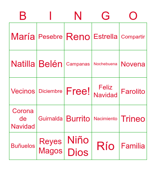Bingo NAVIDEÑO Bingo Card