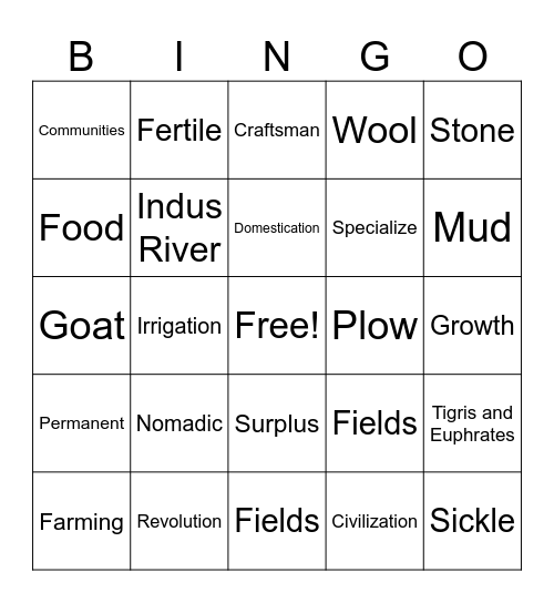 Quarterly Bingo Card