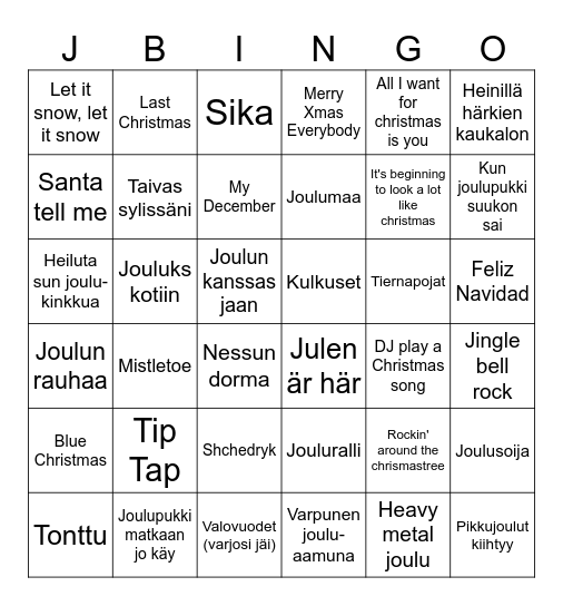 Jöulubingo Card