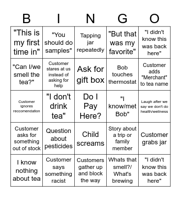 Spice Merchant Bingo Card