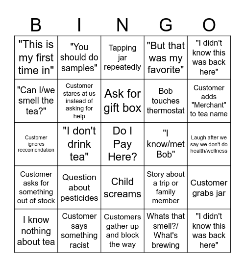Spice Merchant Bingo Card