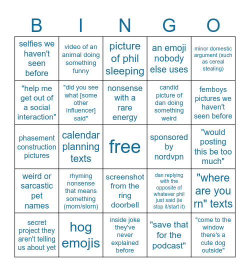 wdapteo 2025 Bingo Card