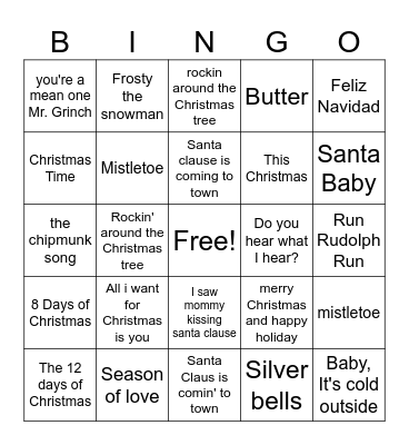 Music Bingo Card