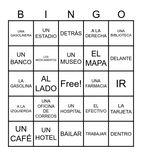 SPAN- 1420 Bingo Card